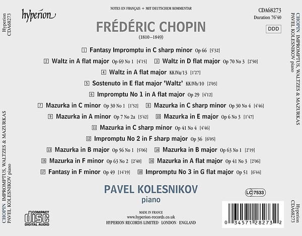 Chopin: Impromptus, Waltzes & Mazurkas - Pavel Kolesnikov