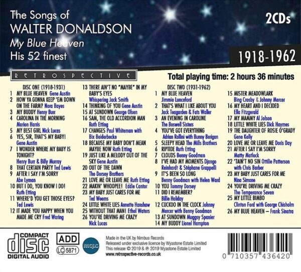 The Songs Of Walter Donaldson: My Blue Heaven - Walter Donaldson