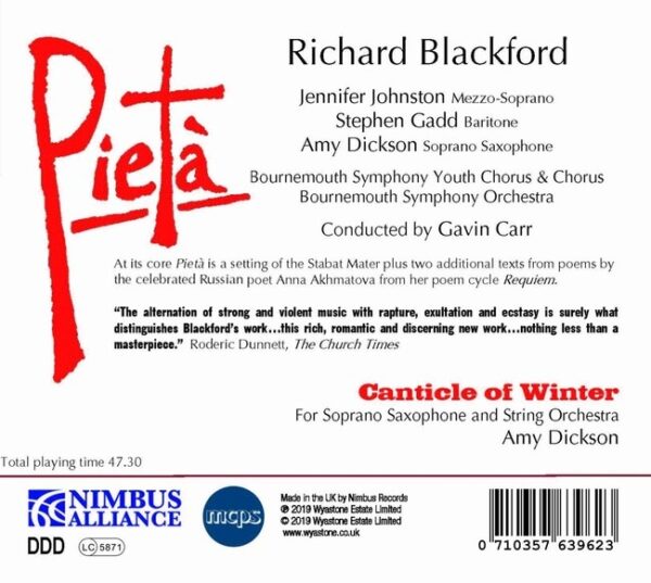 Richard Blackford: Pieta - Jennifer Johnston