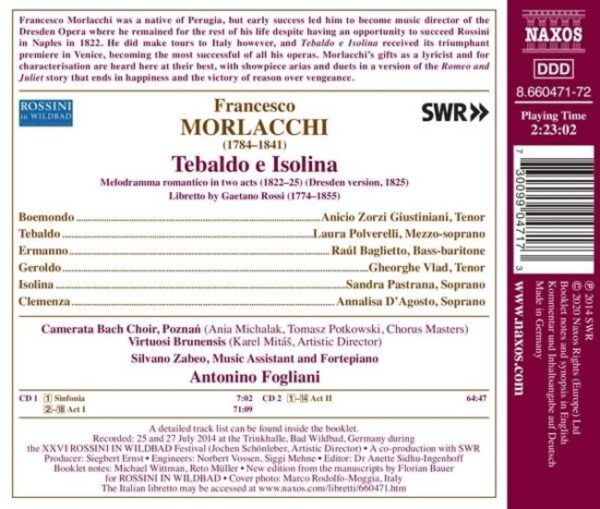 Francesco Morlacchi: Tebaldo E Isolina - Virtuosi Brunensis