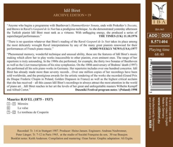 Idil Biret Archive Edition (Vol. 19) - Maurice Ravel - Idil Biret