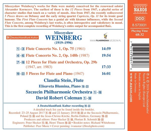 Weinberg: Flute Concertos Nos. 1 And 2 - David Robert Coleman