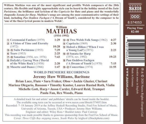 William Mathias: A Vision Of Time And Eternity - Jeremy Huw Williams