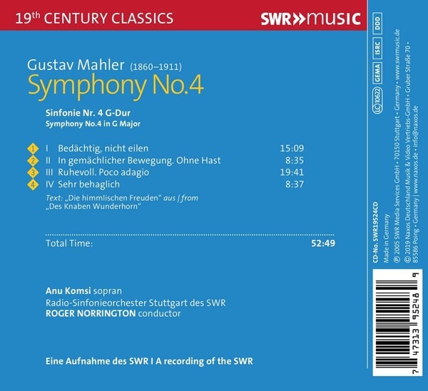 Gustav Mahler: Symphony No. 4 - Roger Norrington