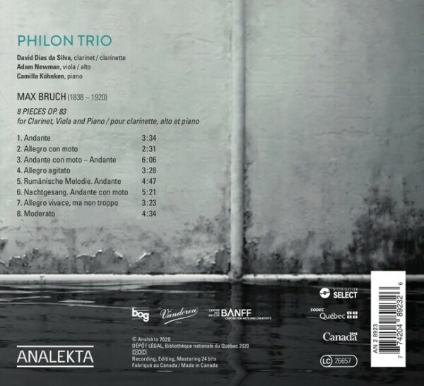 Max Bruch: 8 Pieces, Op.83 - Philon Trio