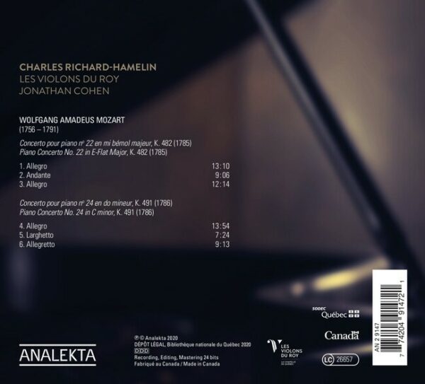 Mozart: Piano Concertos Nos. 22 & 24 - Charles Richard-Hamelin