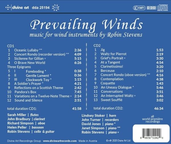 Robin Stevens: Prevailing Winds, Music for Wind Instruments