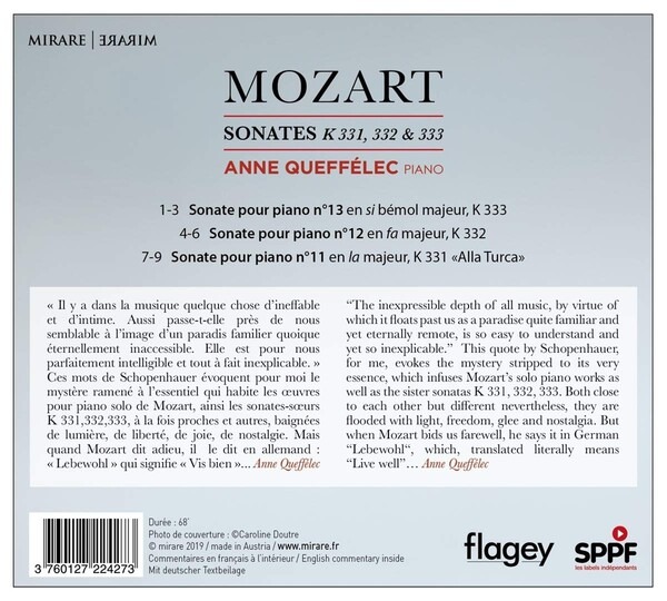 Mozart: Sonates pour Piano K331-333 - Anne Queffelec