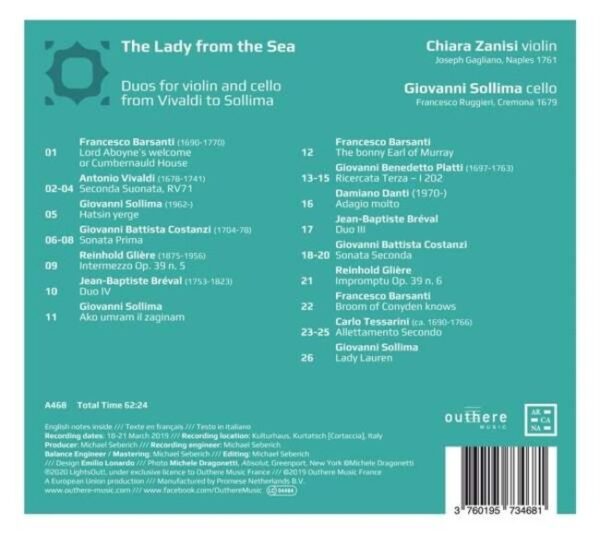 The Lady From The Sea: Duos For Violin And Cello From Vivaldi To Sollima - Chiara Zanisi