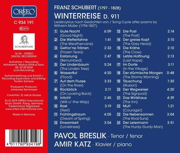 Franz Schubert: Winterreise - Pavol Breslik