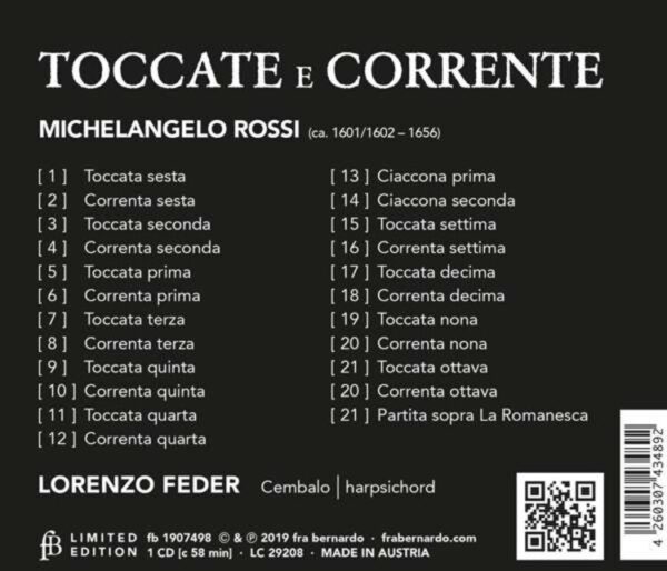 Michelangelo Rossi: Toccate e Corrente - Lorenzo Feder