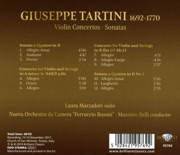 Giuseppe Tartini: Violin Concertos, Sonatas - Laura Marzadori