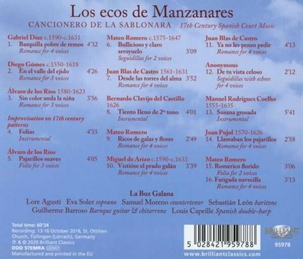 Los Ecos De Manzanares: Cancionero De La Sablonara - La Boz Galana