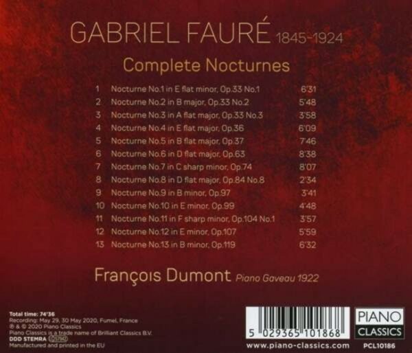 Fauré: Complete Nocturnes - Francois Dumont