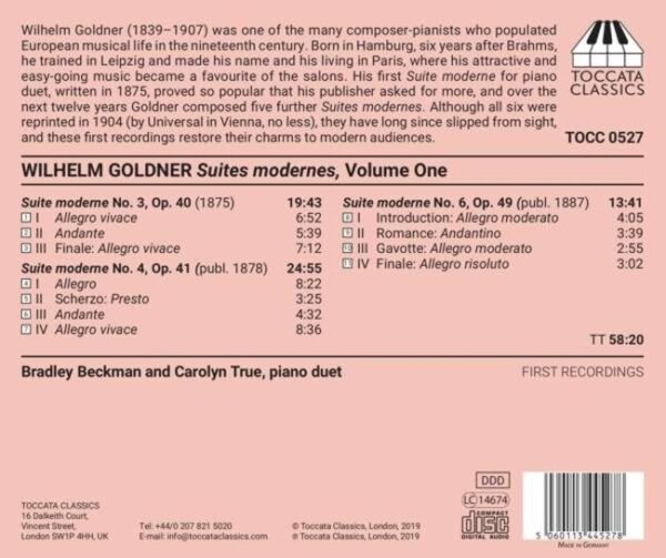 Wilhelm Goldner: Suites Modernes Vol.1 - Bradley Beckman & Carolyn True