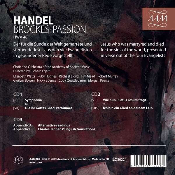 Handel: Brockes Passion - Academy of Ancient Music