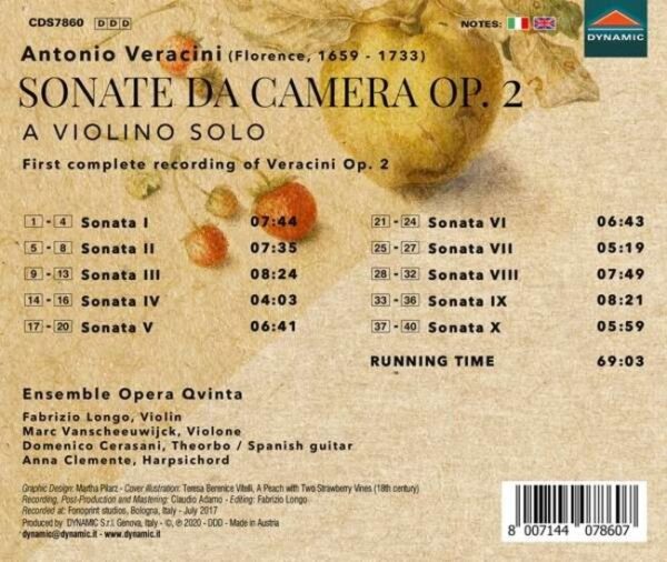 Antonio Veracini: Sonate Da Camera Op. 2 - Ensemble Opera Qvinta