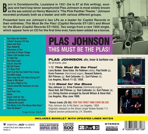 This Must Be the Plas! / Mood For The Blues - Plas Johnson