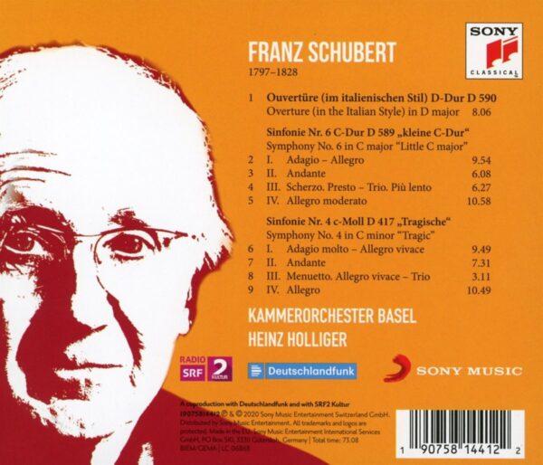 Schubert: Symphonies 4 & 6 - Heinz Holliger