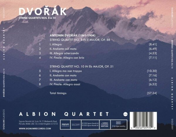 Dvorak: String Quartets Nos. 8 & 10 - Albion Quartet