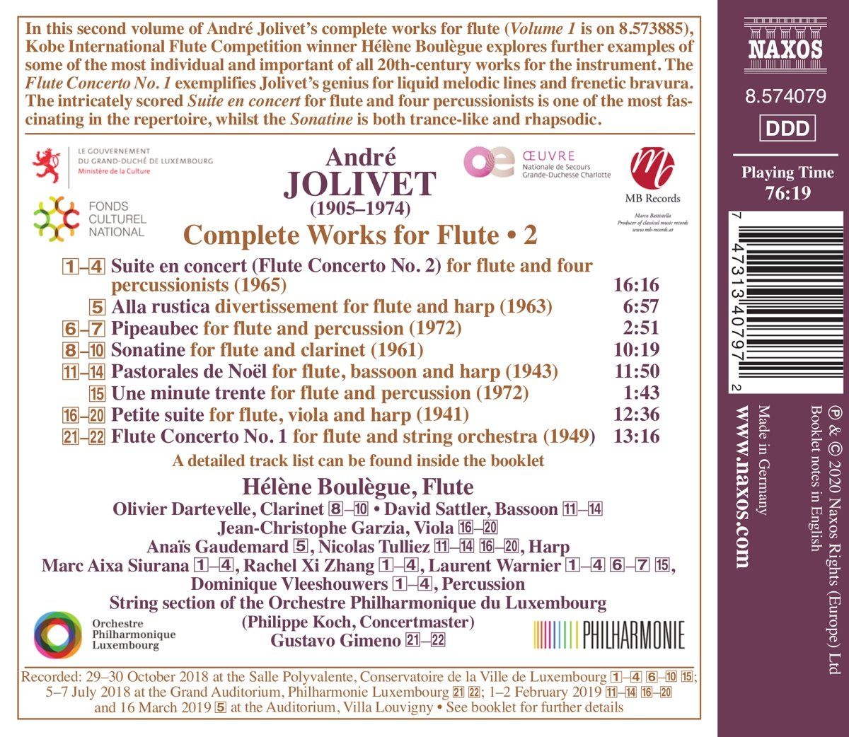Andre Jolivet: Complete Works For Flute, Vol. 2 - Hélène Boulègue