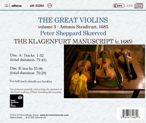 The Great Violins, Volume 3: Antonio Stradivari 1685 - Peter Sheppard Skarved