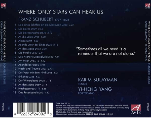 Schubert: Where Only Stars Can Hear Us - Karim Sulayman