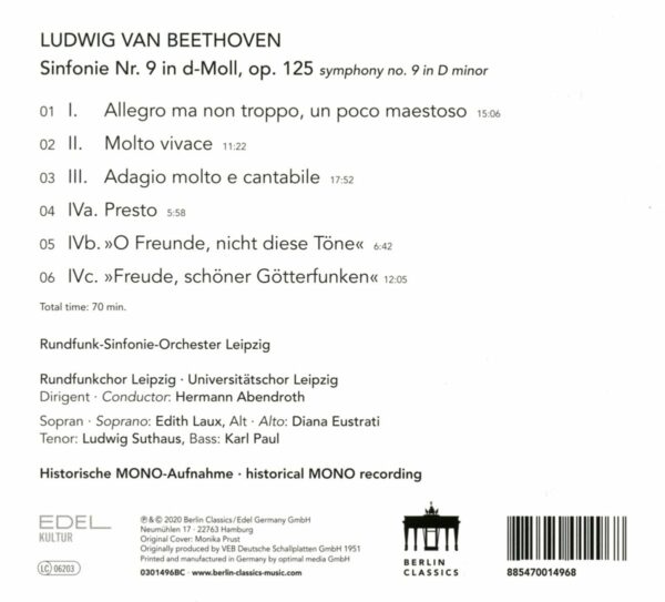 Beethoven: Symphonie No.9 - Hermann Abendroth