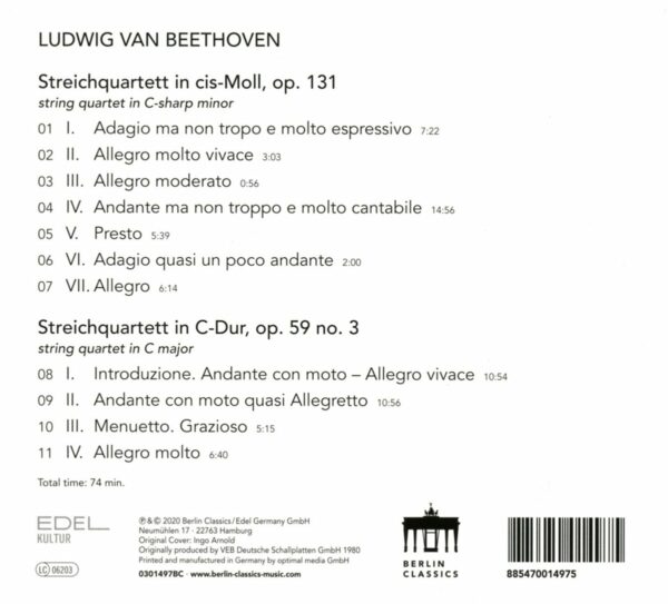 Beethoven: String Quartets Nos.9 & 14 (2020) - Suske-Quartett