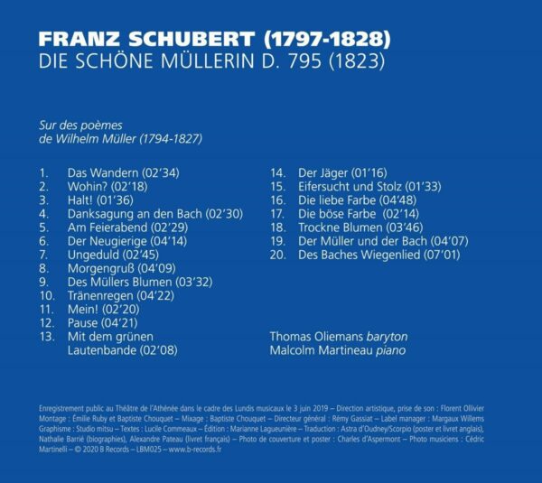 Franz Schubert: Die Schöne Müllerin (Live At Theatre De L'Athénée) - Thomas Oliemans