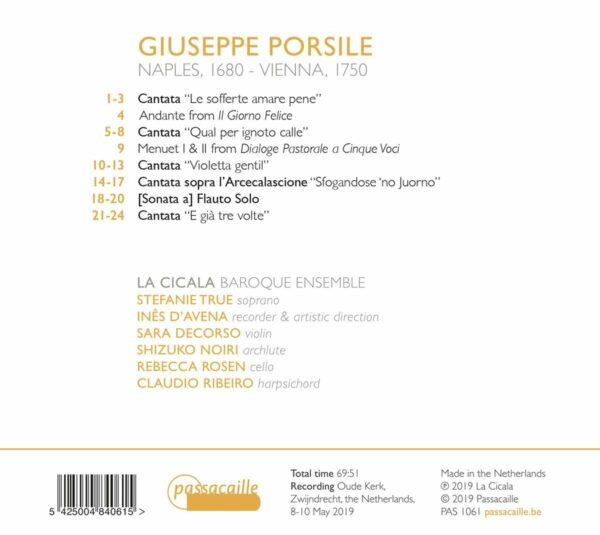 Giuseppe Porsile: Cantatas for Soprano - Stefanie True