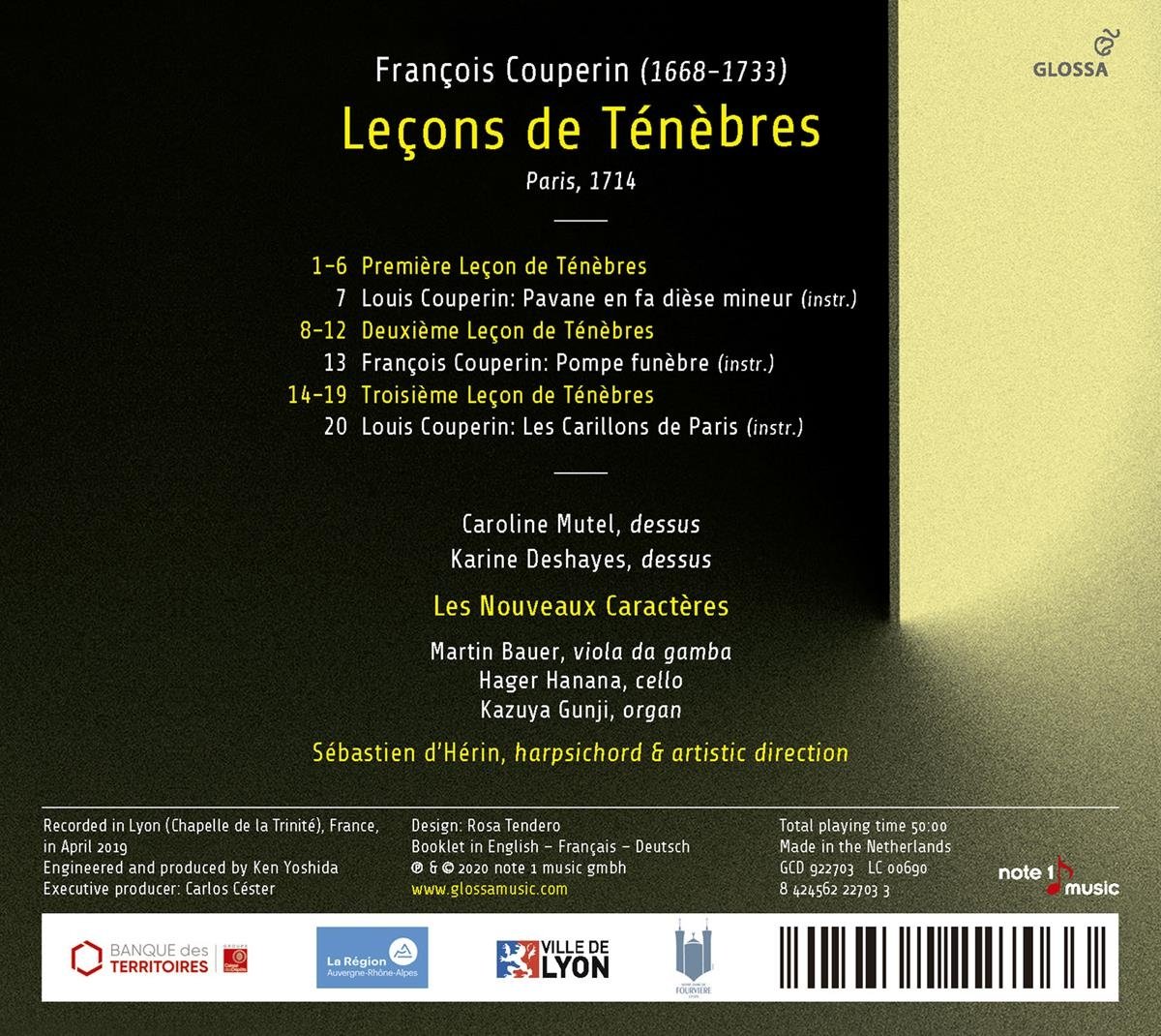 à　Lecons　Francois　Deshayes　Musique　Couperin:　Karine　Des　Tenebres　La　Boîte