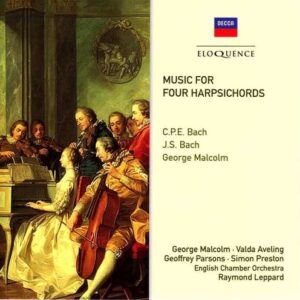 JS Bach / CPE Bach: Music for four harpsichords - George Malcolm