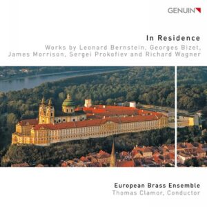 In Residence. Œuvres pour ensemble de cuivres de Prokofiev, Bizet, Bernstein, Wagner et Morrison. Clamor.