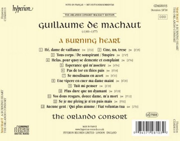Guillaume De Machaut: A Burning Heart - The Orlando Consort