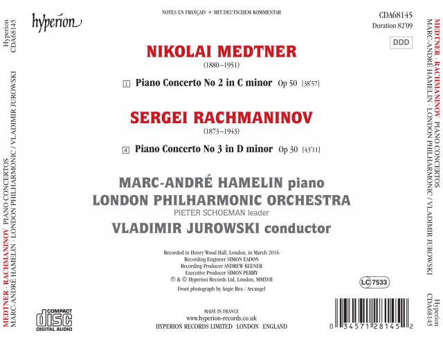 Rachmaninov / Medtner: Piano Concertos - Marc-Andre Hamelin