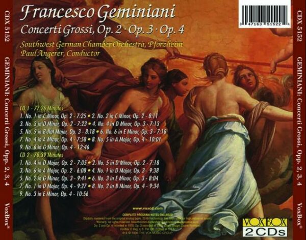 Geminiani : Concerti grossi, op. 2-4. Angerer.
