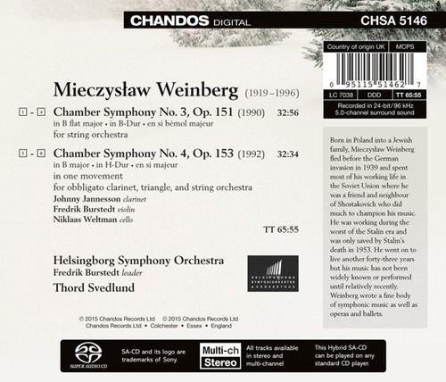 Mieczyslaw Weinberg: Chamber Symphonies - Helsingborg Symphony Orchestra / Svedlund