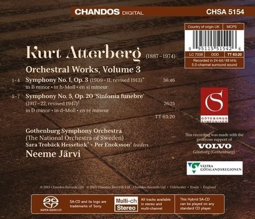Kurt Atterberg: Orchestral Works Vol. 3 - Gothenburg Symhony Orchestra / Järvi