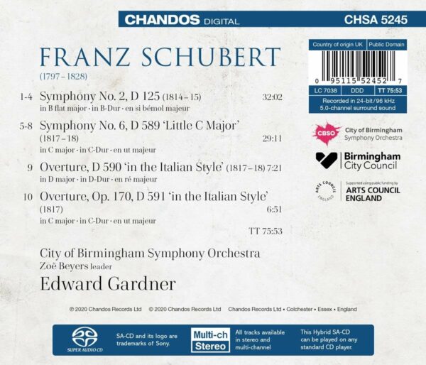 Schubert: Symphonies Vol.2 - Edward Gardner
