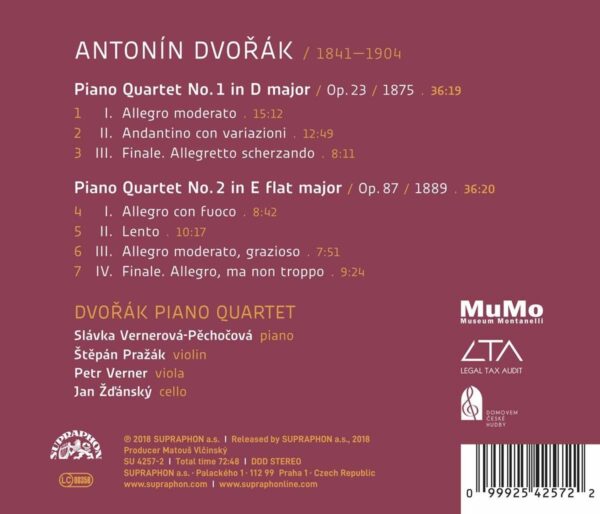Dvorak: Piano Quartets Nos.1 & 2 - Dvorak Piano Quartet