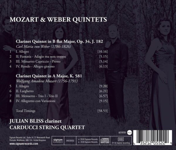 Mozart / Weber: Mozart & Weber Quintets - Julian Bliss
