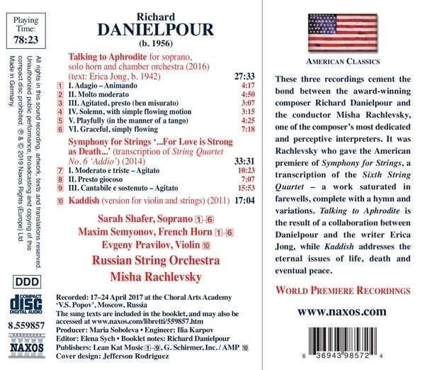 Richard Danielpour: Talking To Aphrodite, Symphony For Strings - Misha Rachlevsky