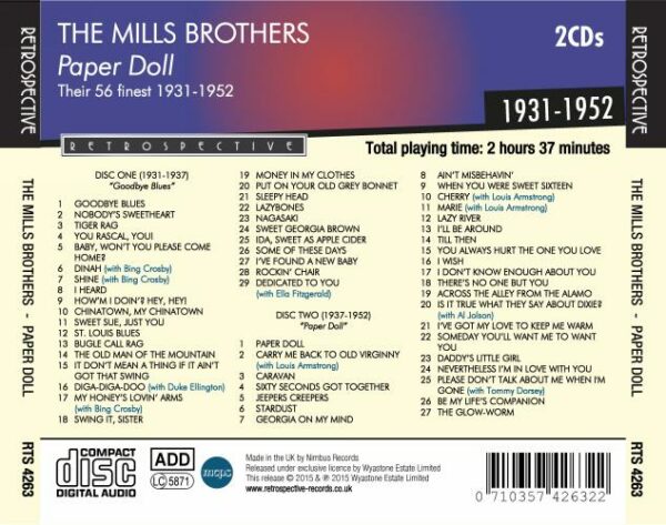 The Mills Brothers : Paper Doll - Their 56 Finest.