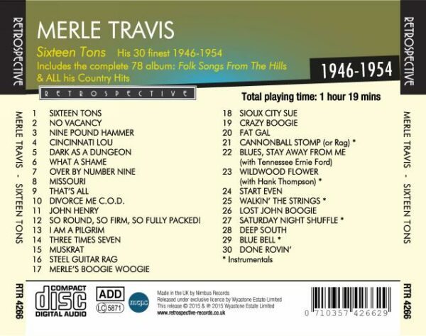 Merle Travis : Sixteen Tons - His 30 Finest.