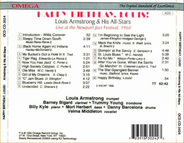 Louis Armstrong & His All-Stars : Happy Birthday Louis! Live at the Newport Jazz Festival 1960.
