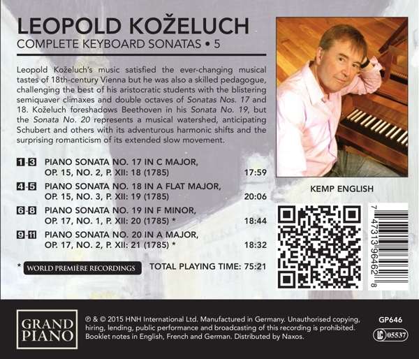 Kozeluch, Leopold: Complete Keyboard Sonatas 5