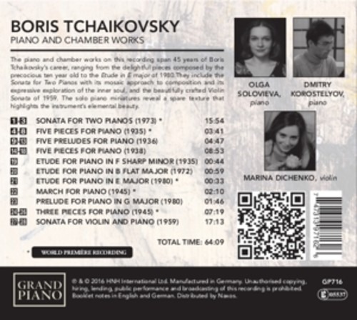 Boris Tchaikovsky: Piano And Chamber Works - Solovieva