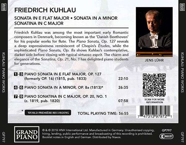Friedrich Kuhlau: Piano Sonatas - Jens Luhr