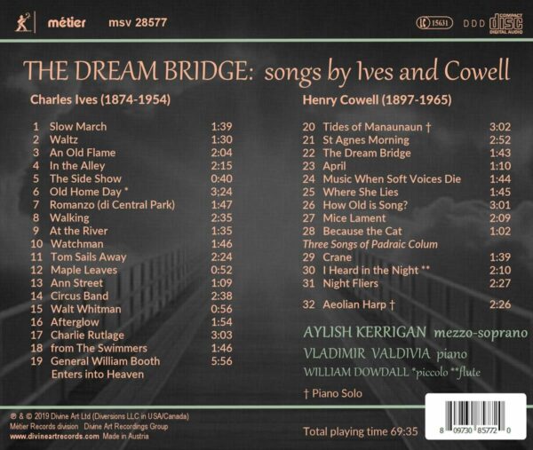 The Dream Bridge, Songs by Charles Ives and Henry Cowell - Aylish Kerrigan